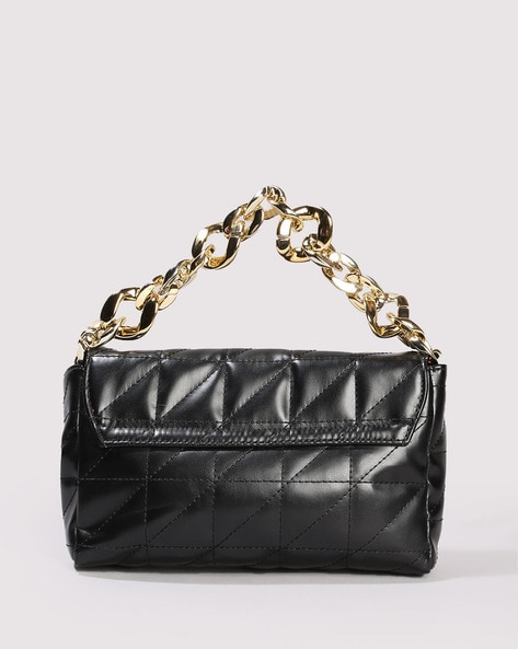 Black quilted discount chain shoulder bag