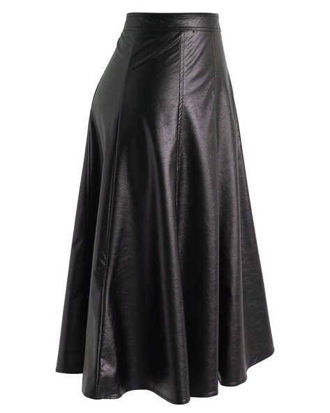Amazon.com: Lambskin Leather Skirt for Women A-Line Asymmetrical Flared  Midi Skirt SmartUniverseWear (Black, X-Small, x_s) : Clothing, Shoes &  Jewelry