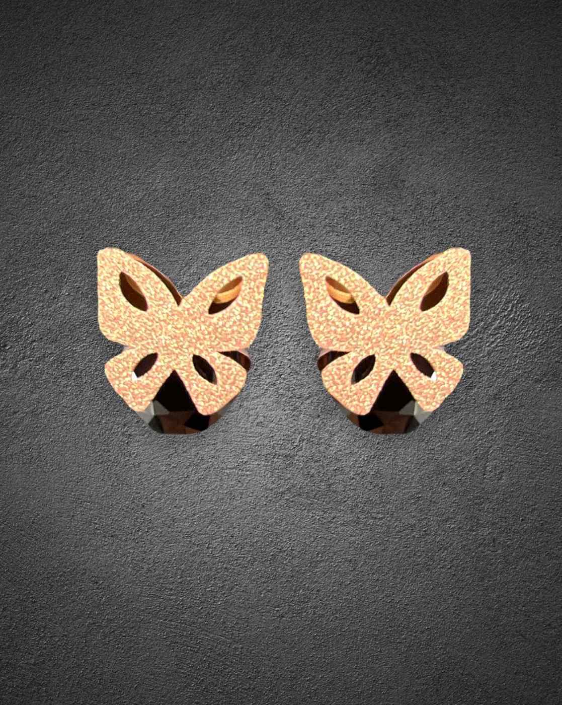 14 Karat Gold Butterfly Stud Earrings