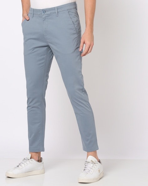 John Players Flat-Front Cropped Fit Trousers