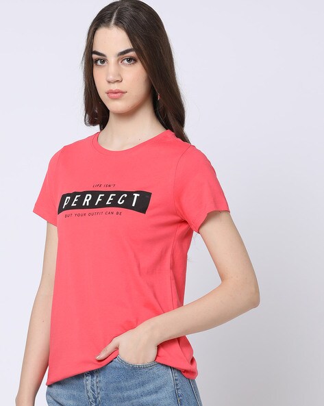 Typographic Print Relaxed Fit Crew-Neck T-Shirt