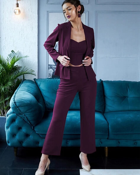 Wine blazer womens hotsell