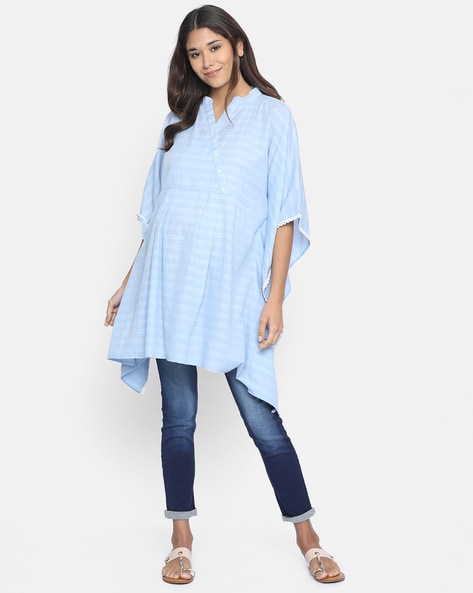 The Kaftan Company Striped V-Neck Kaftan