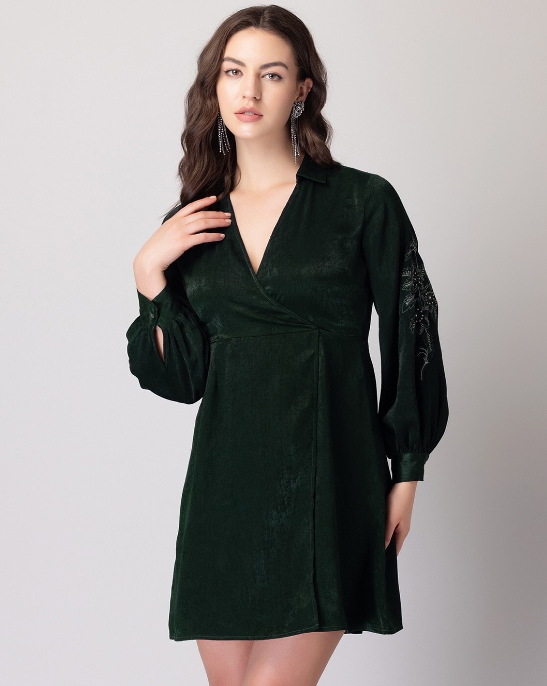 Buy Green Dresses for Women by FABALLEY Online