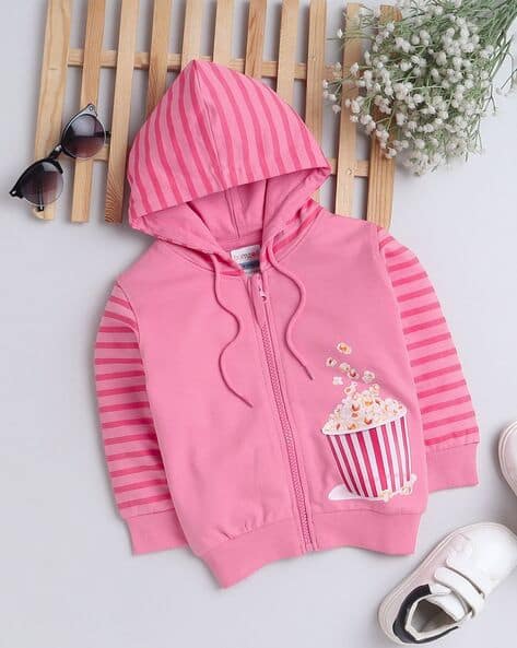 Girls Graphic Print Regular Fit Hoodie