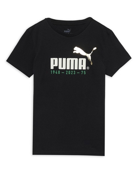 Buy Puma Essentials Logo Womens Black Boyfriend T-shirt online
