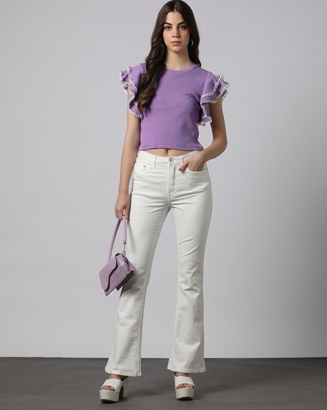 Buy White Jeans & Jeggings for Women by Outryt Online