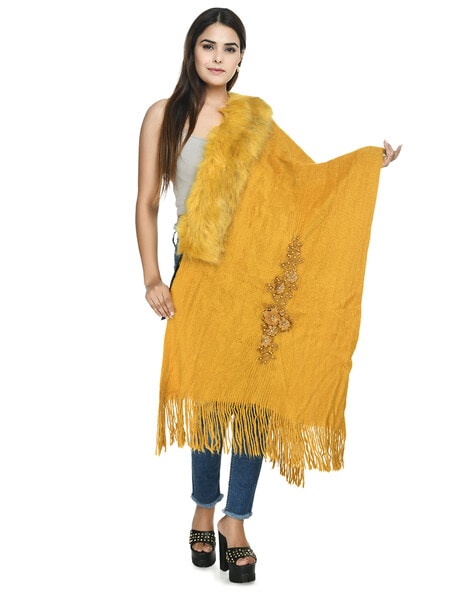 Embellished Shawl with Tassels Price in India