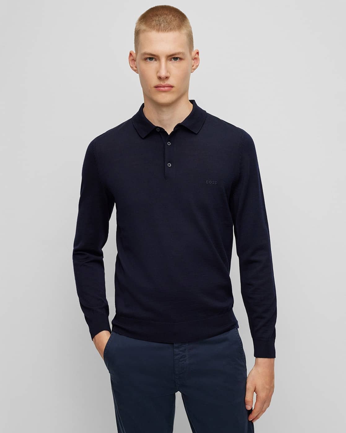 Supreme Small Box Polo Sweater ネイビー　Sサイズ Supreme Small Box Polo Sweater 