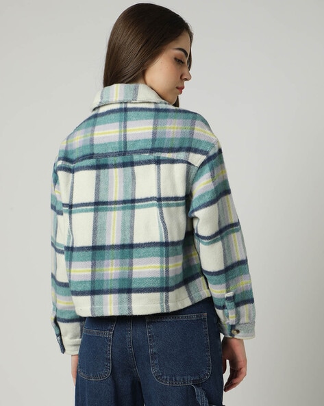 Checked Jacket with Flap Pockets