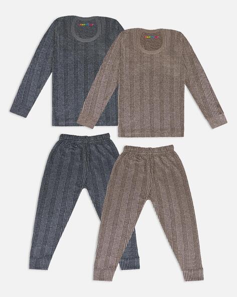 Pack of Striped Thermal Trousers