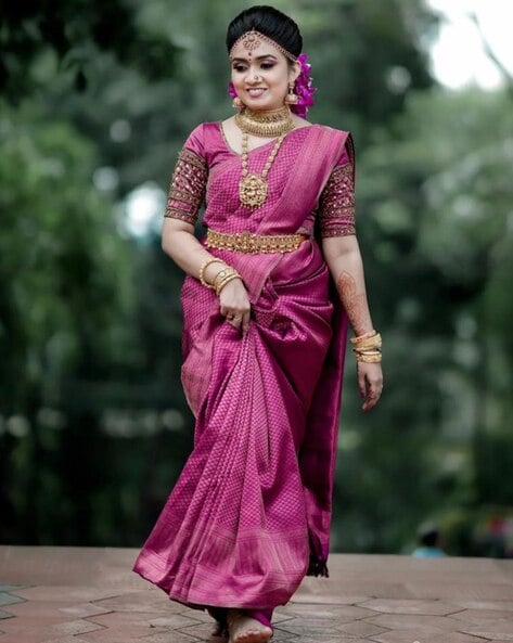 59-RADHA-Pink Purple Banarasi Silk Jequard Half Saree
