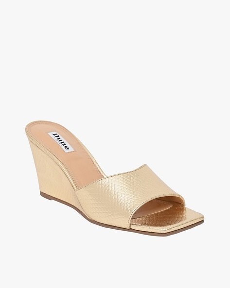 Dune gold best sale wedge sandals