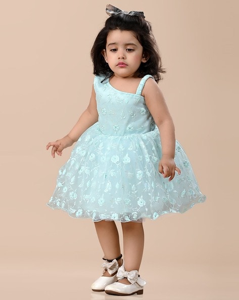 Aayomet Girls Dress Little Girls Toddler Winter Long Sleeve Flower Party  Tutu Dresses,Sky Blue 3-4 Years - Walmart.com