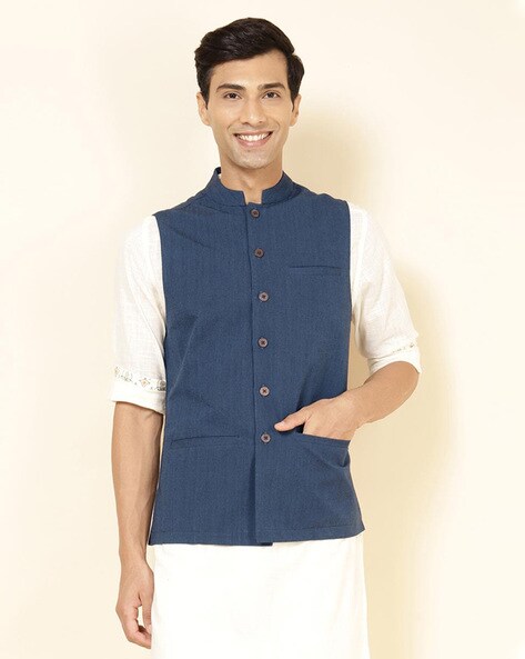 Buy Vastramay Men's Grey Silk Blend Nehru Jackets Online at Best Price |  Distacart