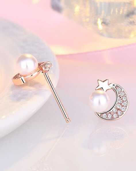 EFFY Collection EFFY® Mother-of-Pearl Heart Stud Earrings in 14k Rose Gold  - Macy's