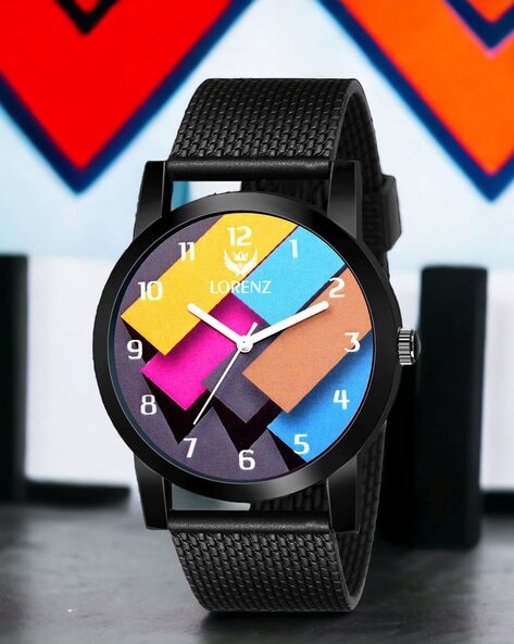 Multi coloured strap watch buy online best sale