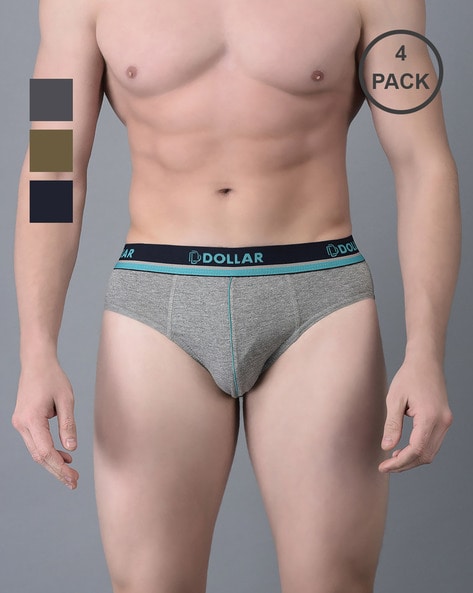 Pack of 4 Briefs with Elasticated Waistband