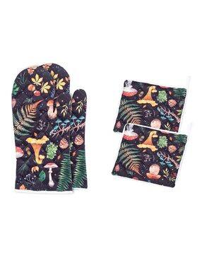 aazeem Set of 4 Quilted Woven Gloves & Pot Holder-picture-14