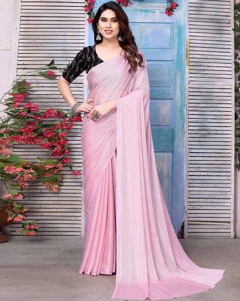 Buy Pink Sarees for Women by SATRANI Online