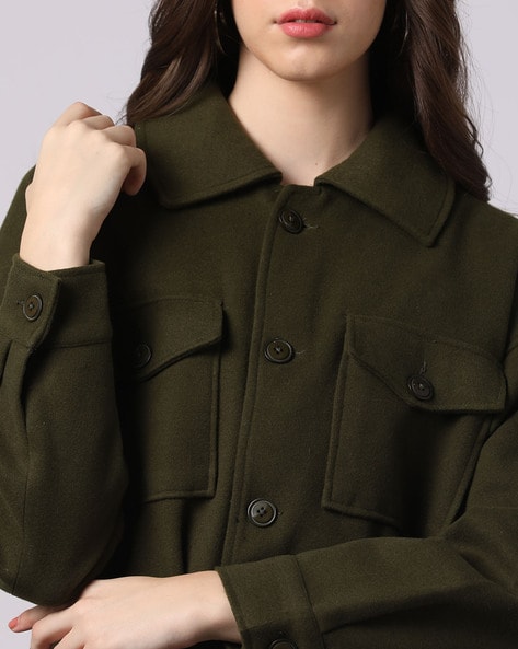 Olive green store wool jacket