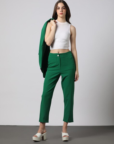 Chic High Waisted Pink Beige Trousers Women For Women Za Spring Fashion  Office Pants With Button Zip And Elegant Casual Style 211115 From Long01,  $24.37 | DHgate.Com