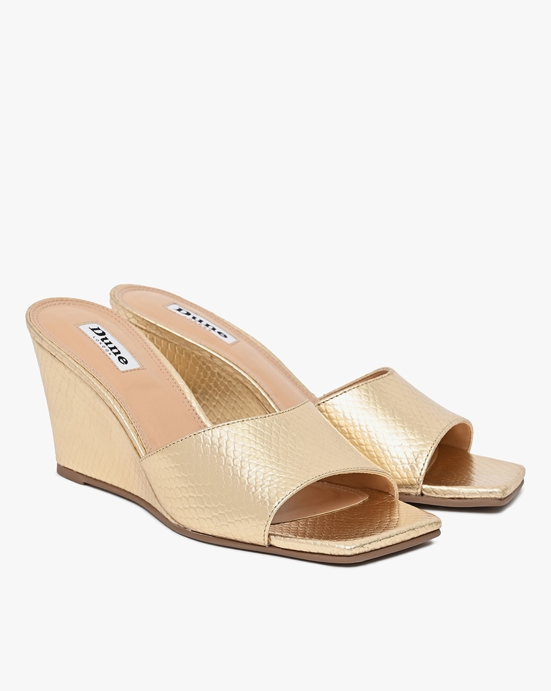 Dune gold hotsell wedge sandals