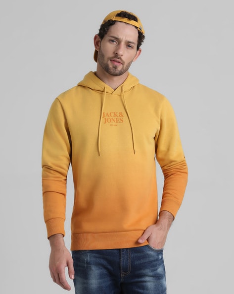 Jack and jones yellow hoodie sale