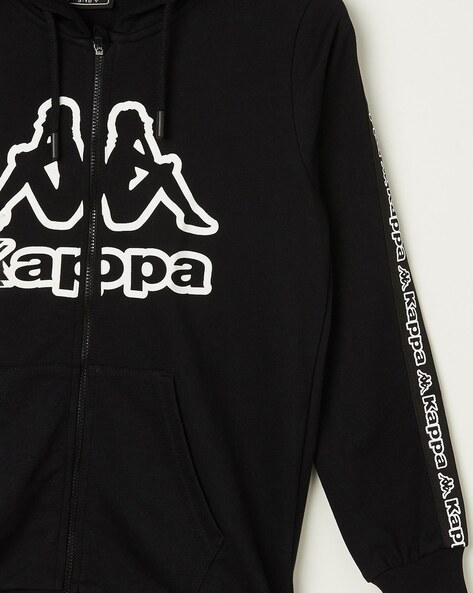 Kappa hoodie black hot sale and white