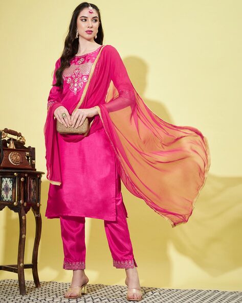 Buy Pink Kurta Suit Sets for Women by VREDEVOGEL Online