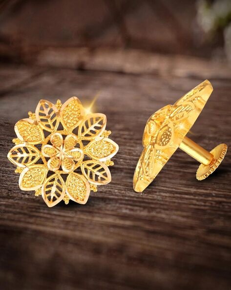 Brass Golden Gold Plated Handmade Chilai Work Fashion Stud Earrings For  Women at Rs 15/pair in Jaipur