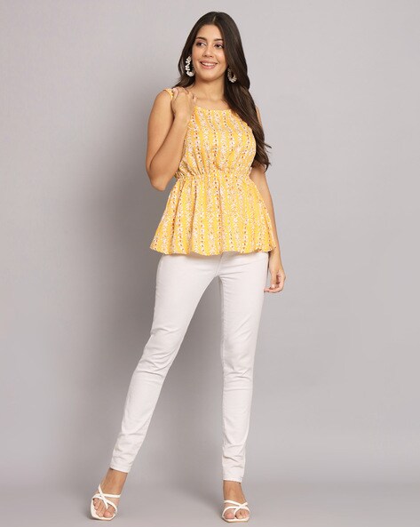 Buy Yellow Tops for Women by HELLO DESIGN Online