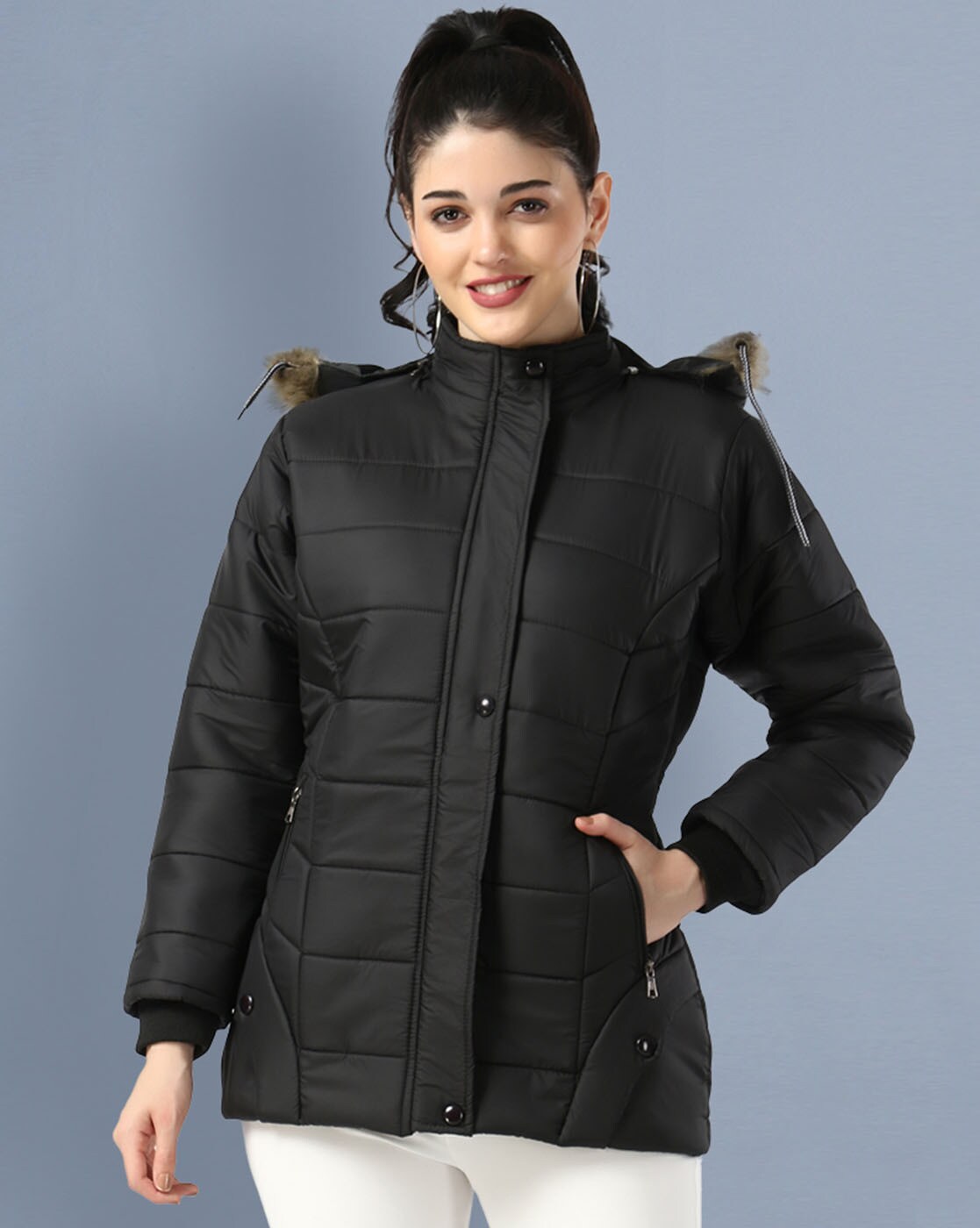 Buy Black Jackets & Coats for Women by BUYNEWTREND Online