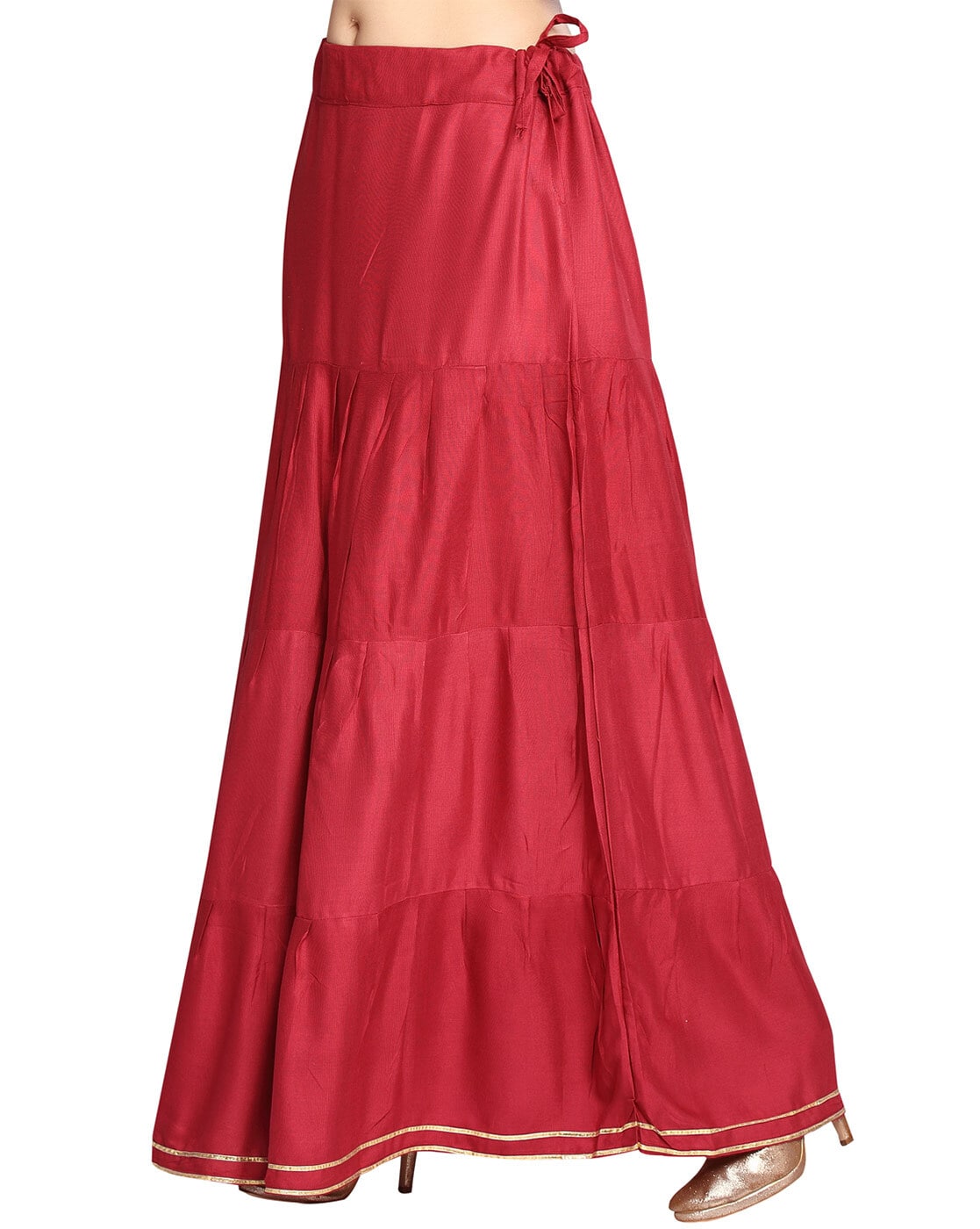 Maroon cotton 2024 maxi skirt