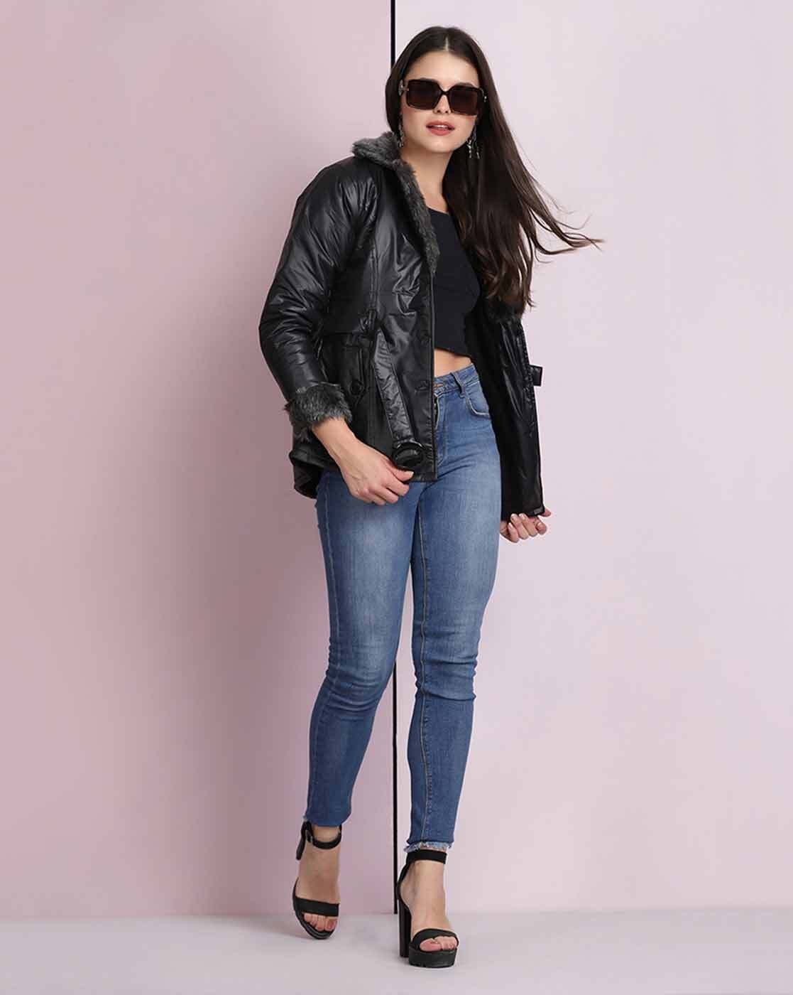 Buy Black Jackets & Coats for Women by BUYNEWTREND Online