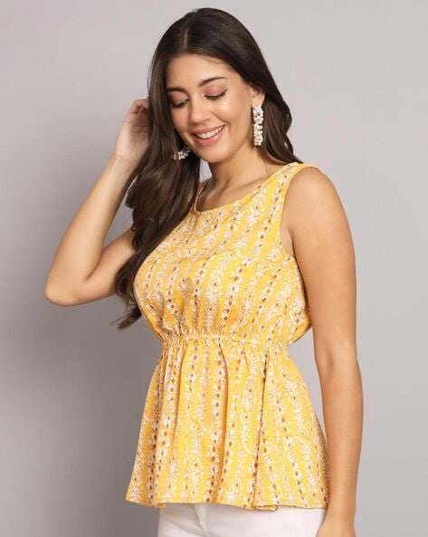 Buy Yellow Tops for Women by HELLO DESIGN Online