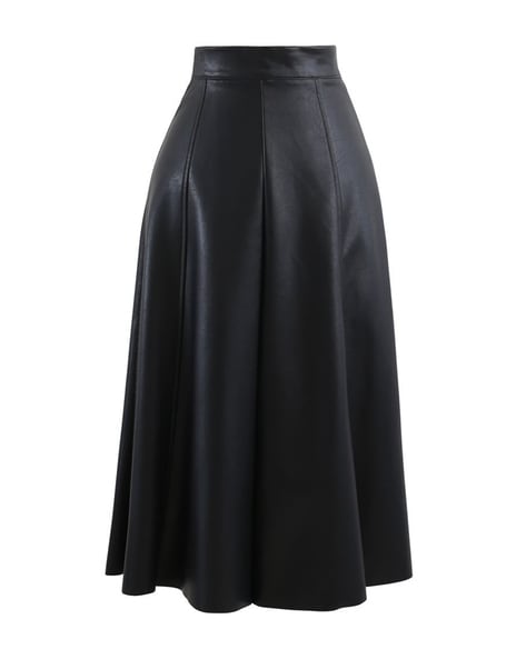 Buy Leather Midi Skirt Online In India -  India