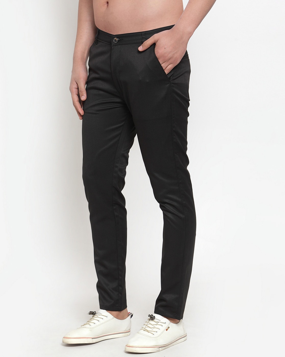 Buy Arrow Newyork Carson Slim Fit Striped Formal Trousers - NNNOW.com