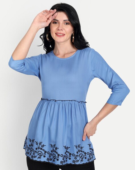 Tunic with Floral Embroidery