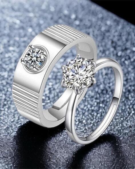 Love You Forever Rhinestone Lover Couple Promise Finger Ring Set Jewelry  Gift - Walmart.com