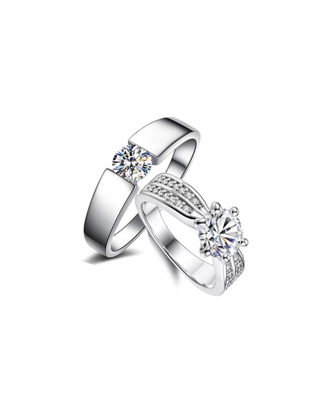 Karatcart Platinum Plated Elegant Austrian Crystal Adjustable Solitaire Couple  Rings: Buy Karatcart Platinum Plated Elegant Austrian Crystal Adjustable  Solitaire Couple Rings Online at Best Price in India | Nykaa