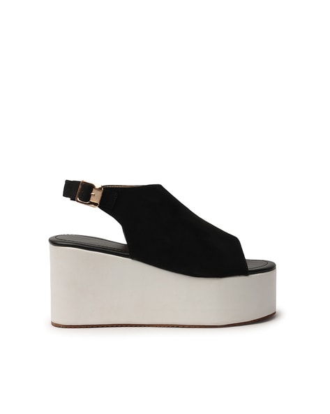 Buy Marks & Spencer Textured Strappy Flatform Heels - Heels for Women  23796986 | Myntra