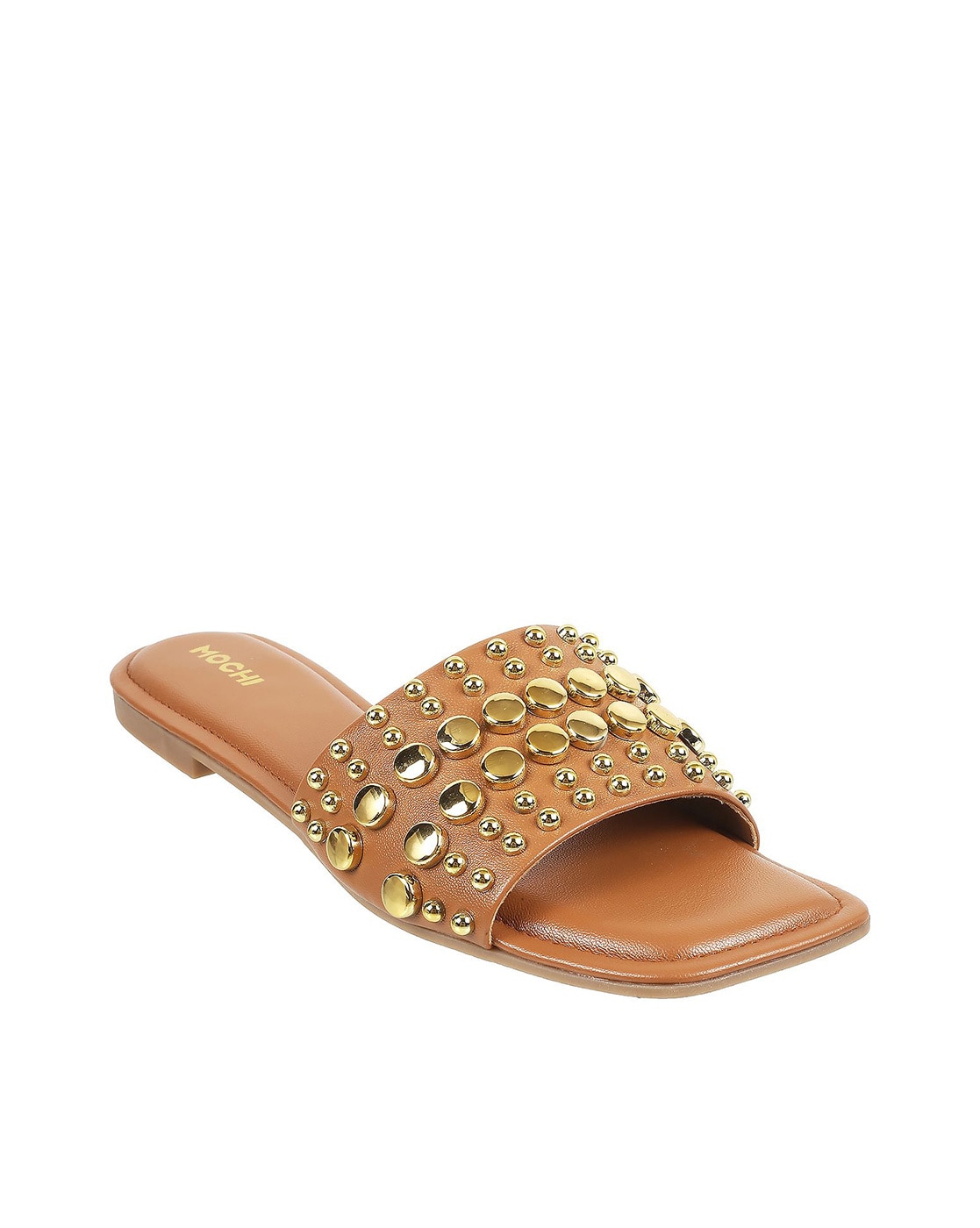 Buy Beige Heeled Sandals for Women by Mochi Online | Ajio.com