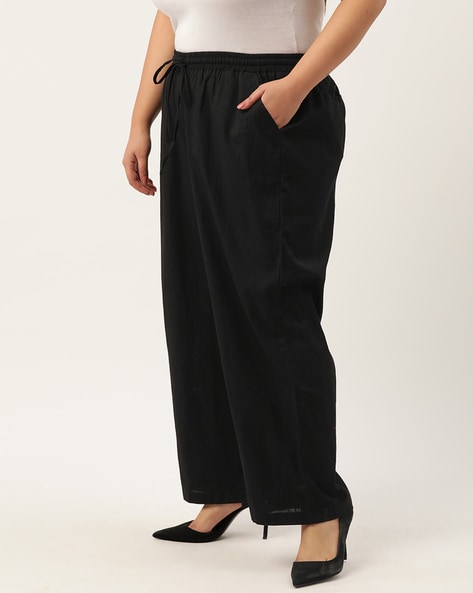 Thingimijigs Ladies Classic Linen Trousers with Elasticated Waist and  Pockets Casual Summer Workwear - Black UK 10 : Amazon.co.uk: Fashion