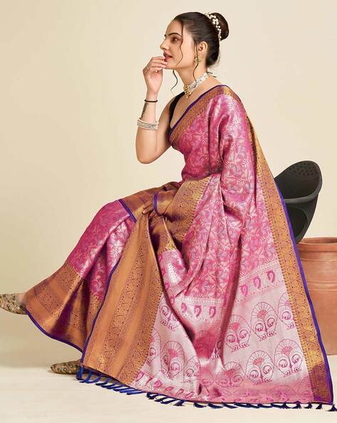 Tissue Silk Saree - Shop for Silk Tissue Sarees Online in India | Myntra