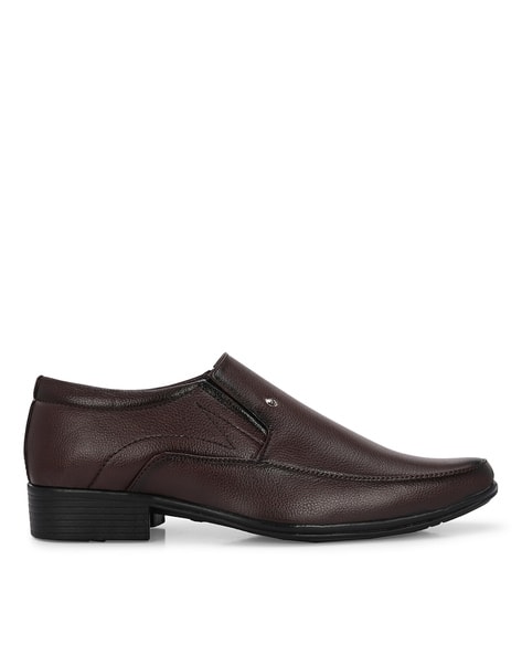 AZZARO BLACK Round-Toe Slip-On Formal Shoes