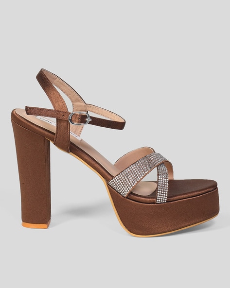 Dune Jodi Leather Platform Block Heel Sandals, Tan at John Lewis & Partners