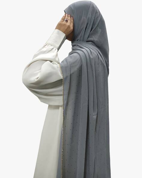 Women Hijab Scarf with Lace Border