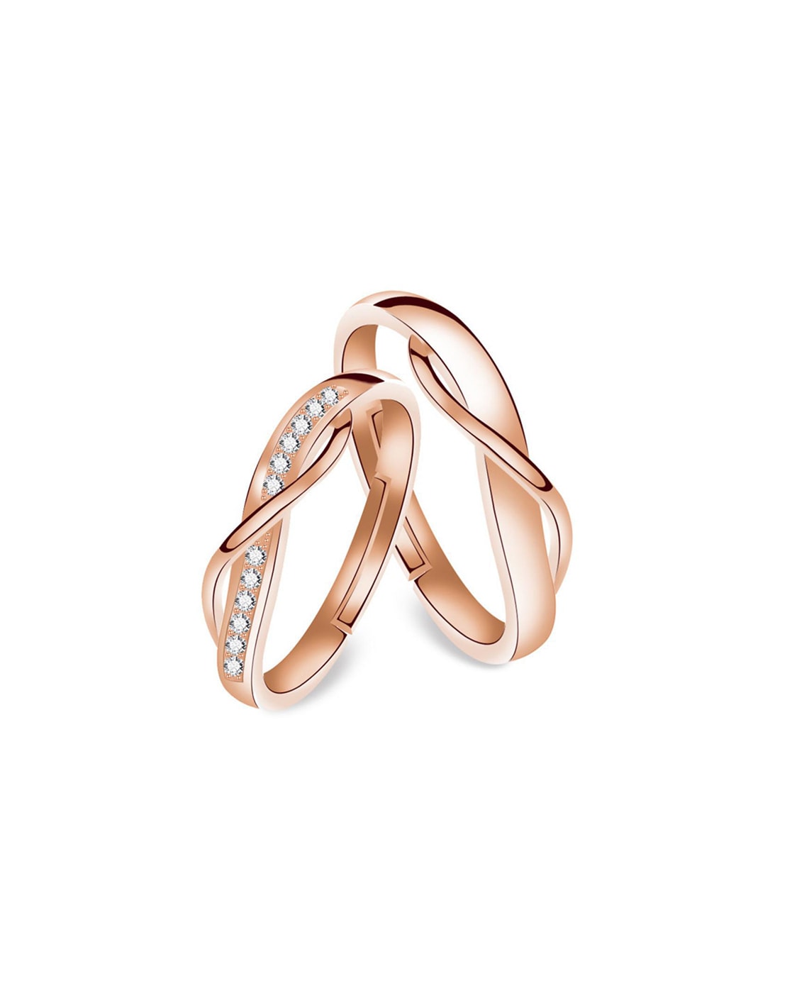 Matching Rings Couple Ring Rose Gold Plated 1CT Heart CZ Women Wedding Ring  Sets Female - Walmart.com