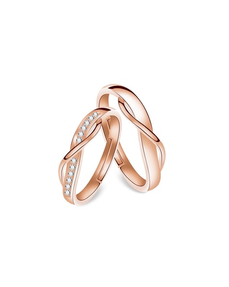 The Jaclyn: Double Bead Edge Rose Gold Ring With Brilliant Cut Moissan –  Cowboy Specialist